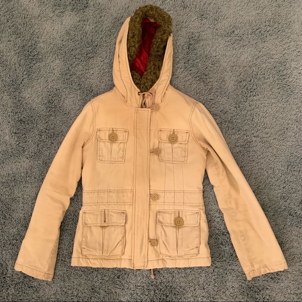 Nude Jean Jacket A&F with red interior